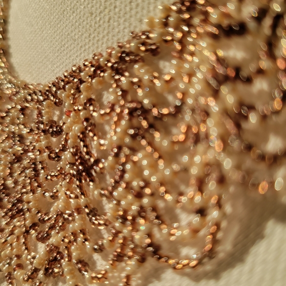 Vintage Ojibwa Seed Beaded Full Collar Necklace - Picture 4 of 10